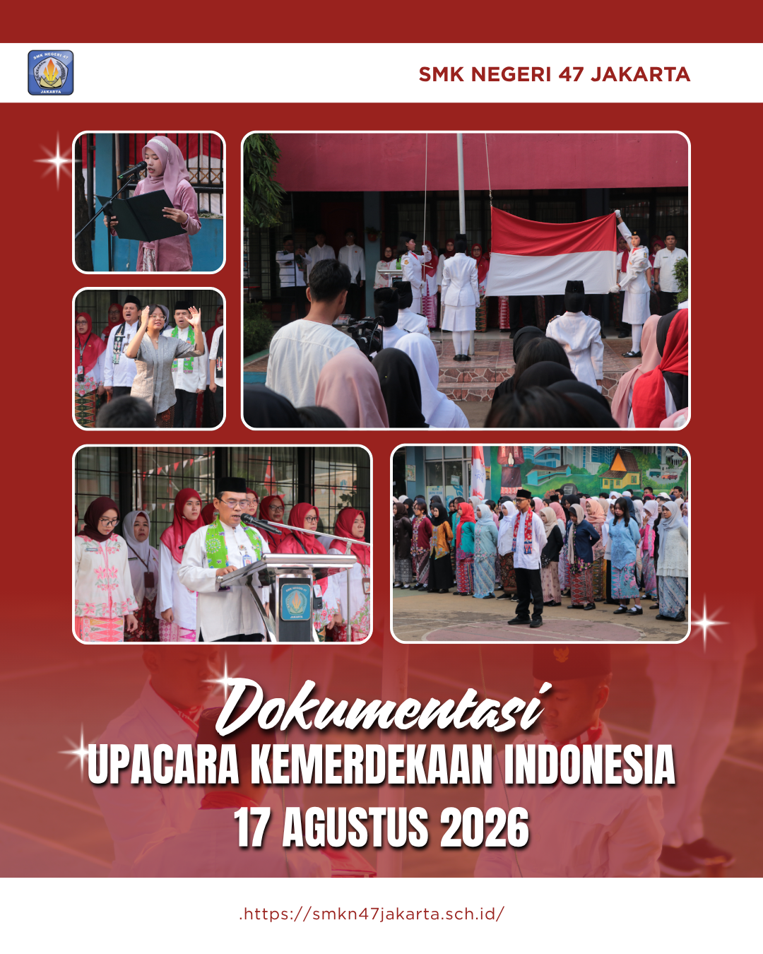 Merah dan Putih Modern Dokumentasi Upacara Bendera Post Instagram